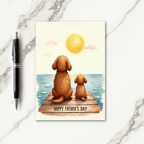 Golden Sunset Fathers Day Card