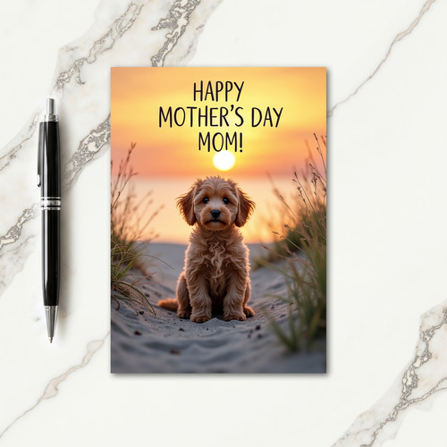Golden Sunset Puppy Card