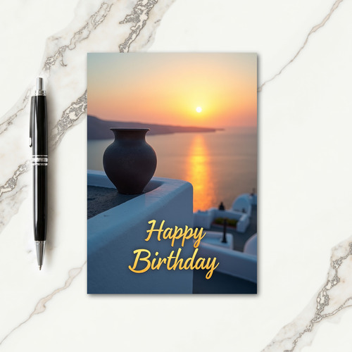 Golden Sunset Sweet Birthday Card