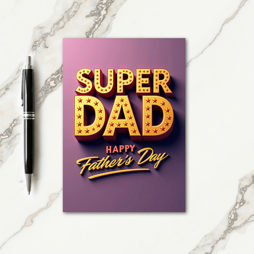 Golden Super Dad Fathers Day Card