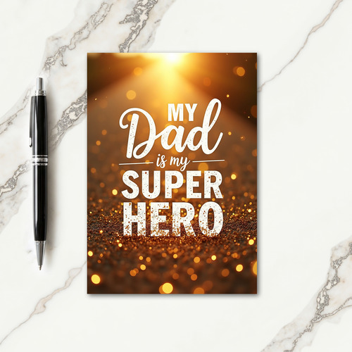 Golden Super Hero Dad Card