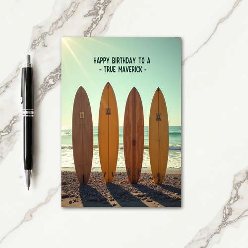 Golden Surf Birthday Card