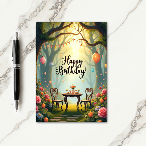 Golden Sylvan Birthday Card