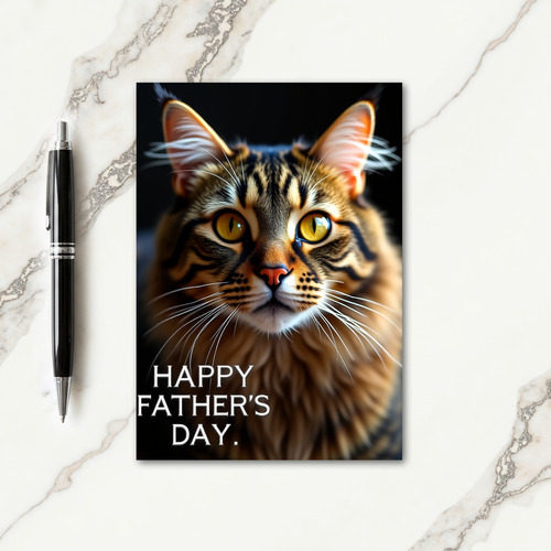 Golden Tabby Fathers Day Card