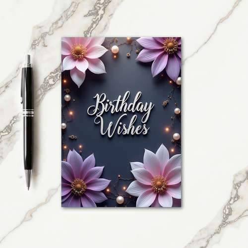 Golden Tendril Birthday Card