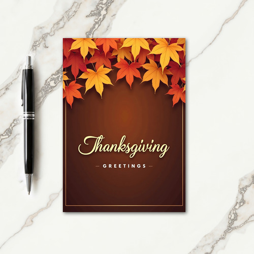 Golden Thanksgiving Greetings Card