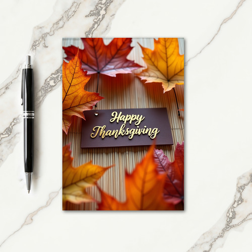 Golden Thanksgiving Message Card