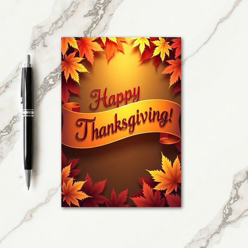 Golden Thanksgiving Wishes Card thumbnail