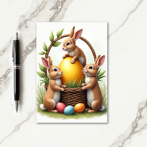 Golden Treasure Bunny Spring Card