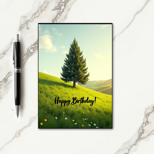 Golden Tree Birthday Card