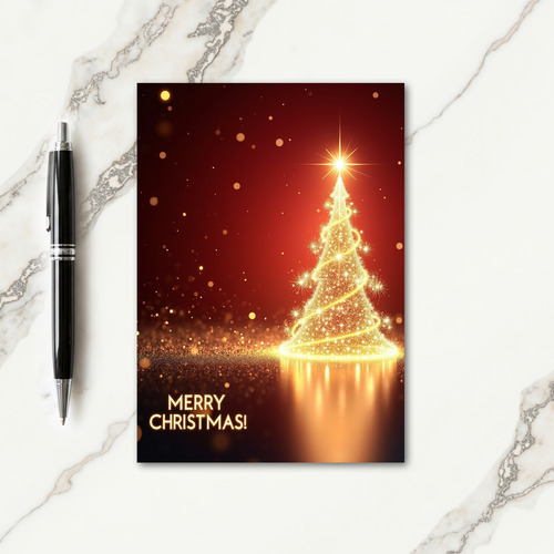 Golden Tree Christmas Card