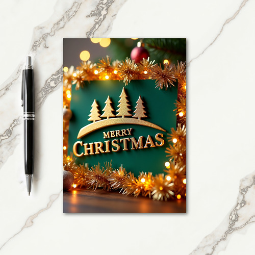 Golden Trees Christmas Card
