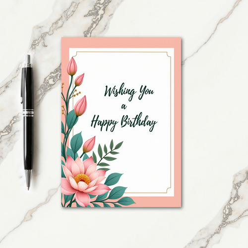 Golden Trim Birthday Card