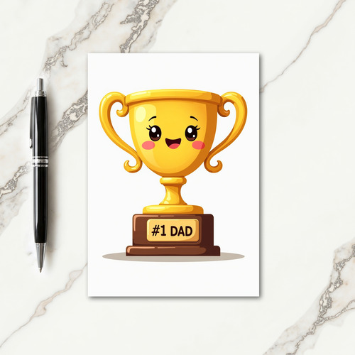 Golden Trophy Dads Day Card