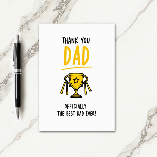 Golden Trophy Fathers Day Card