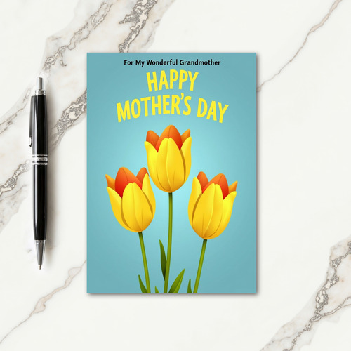 Golden Tulip Mothers Day Card