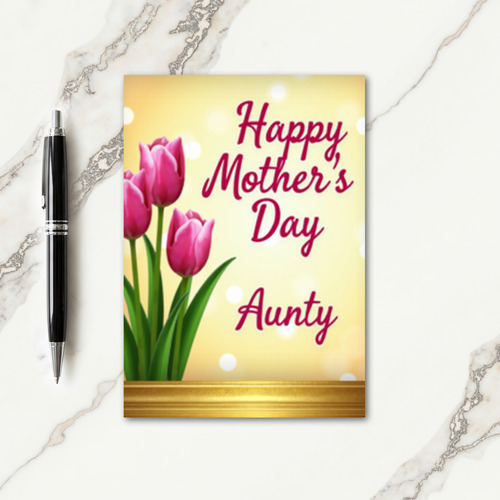 Golden Tulips Mothers Day Card