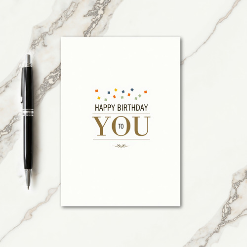 Golden Typography Birthday Card