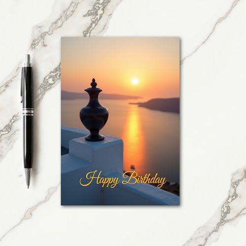 Golden Urn Birthday Card