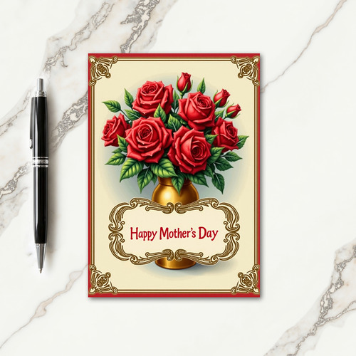 Golden Vase Mothers Day Card