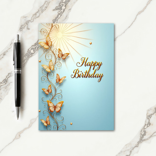 Golden Vine Birthday Card
