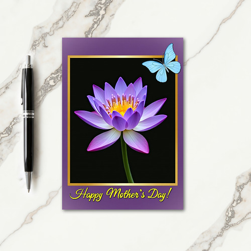 Golden Violet Mothers Day Card