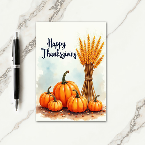 Golden Wheat Thanksgiving Card