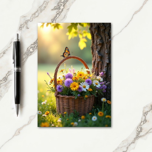 Golden Wildflower Birthday Card