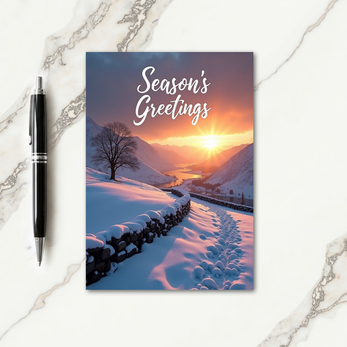 Golden Winter Christmas Card