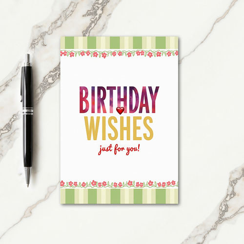 Golden Wishes Birthday Card