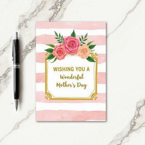 Golden Wonderful Mothers Day Card