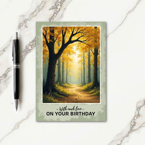 Golden Woods Birthday Card