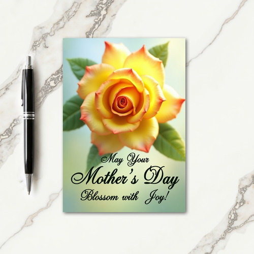 Golden Yellow Bloom Mothers Day Card