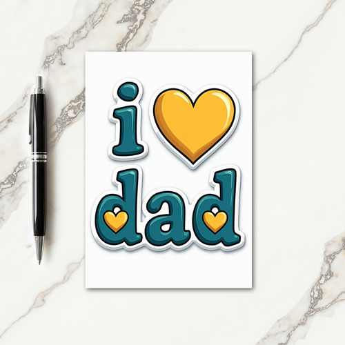 Golden Yellow Love Dad Card