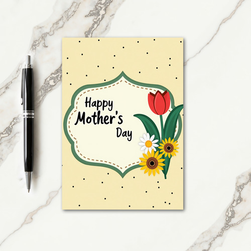 Golden Yellow Mothers Day Card