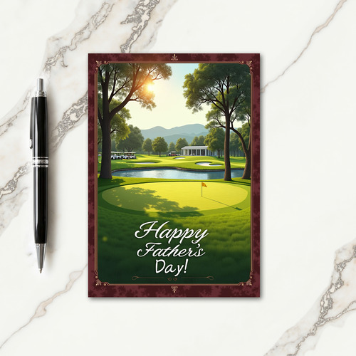 Golf Course Fathers Day Card