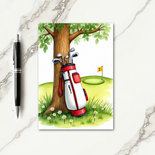 Golf Course Fathers Day Scene Card