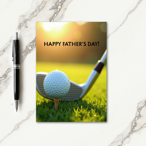 Golf Fathers Day Bokeh Lights Card