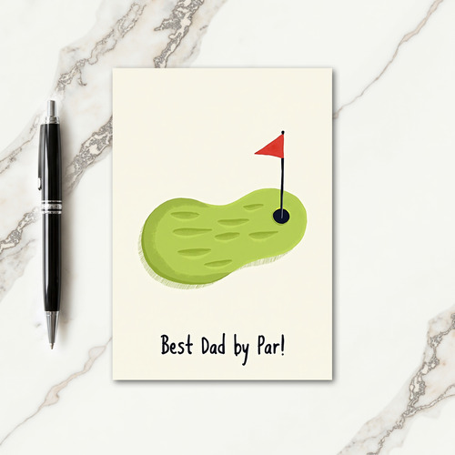Golf Green Best Dad Card