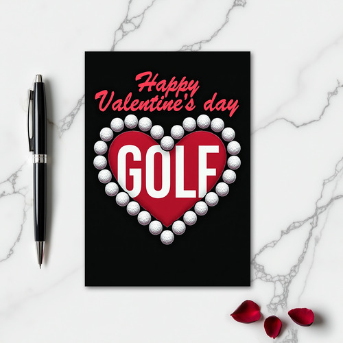 Golf Heartfelt Valentines Day Card