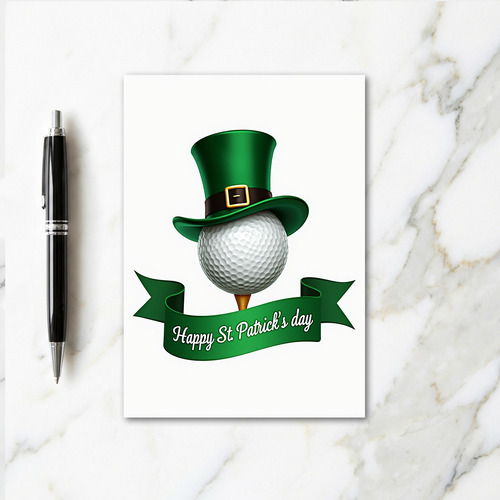 Golf Leprechaun St Patricks Card