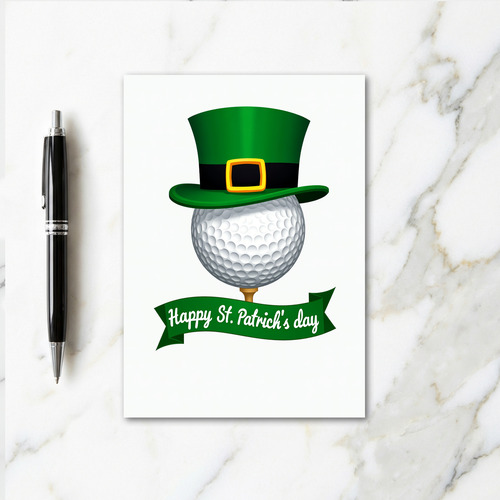 Golf Leprechaun St Patricks Day Card