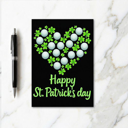 Golf Shamrock St Patricks Card