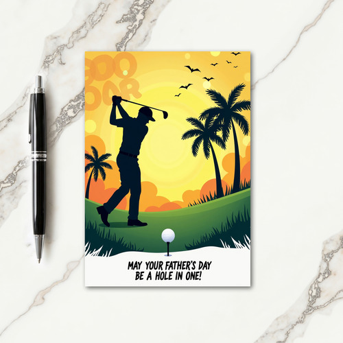 Golf Sunset Fathers Day Card