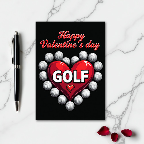 Golf Valentines Day Heartfelt Card
