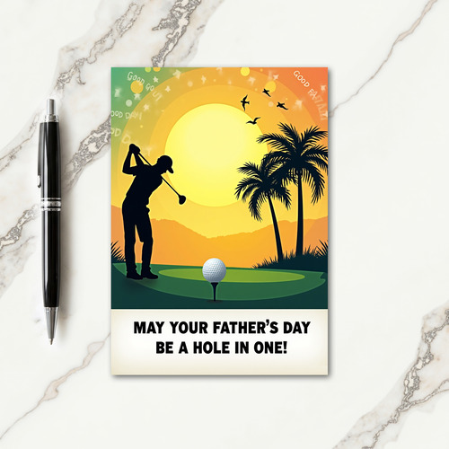 Golfer Fathers Day Scene Card