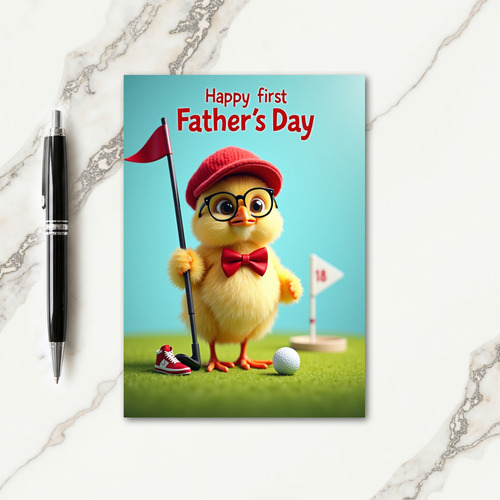 Golfing Bird Fathers Day Card