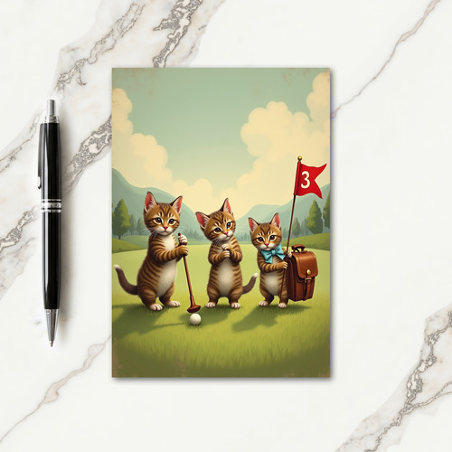 Golfing Cats Fathers Day Card