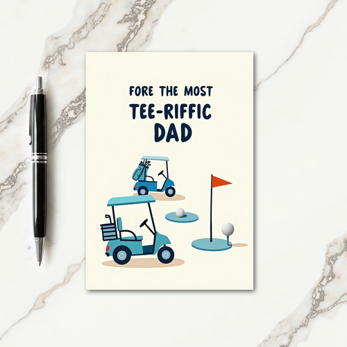 Golfing Fathers Day Art Card