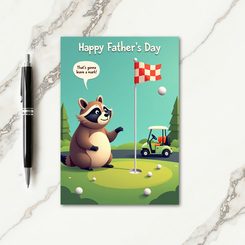 Golfing Fathers Day Critter Card